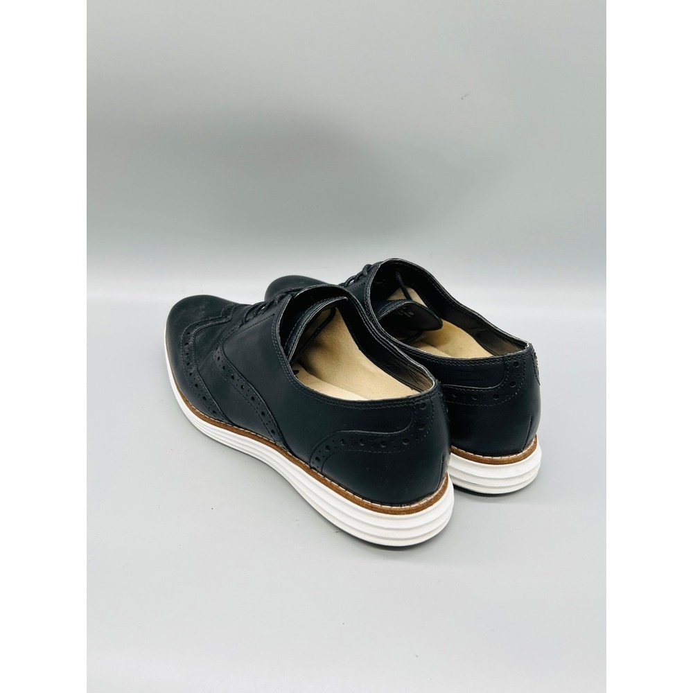 Cole Haan Shoes Womens 8 Black Leather OriginalGrand Wingtip Oxfords Brogue - Picture 5 of 11